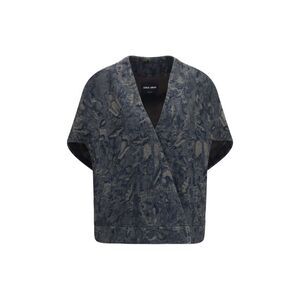 Giorgio Armani Women Jacket In Oversized Floral Jacquard Denim